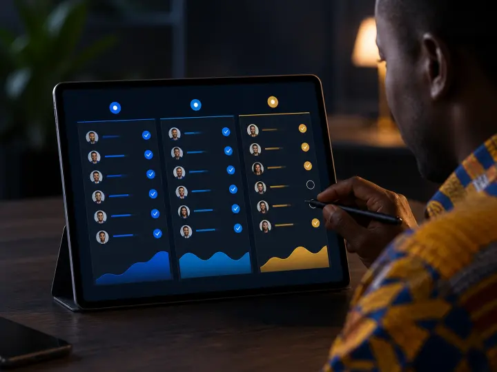 Multi-day attendance tracking on a tablet