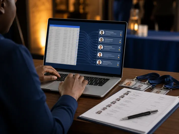 A participant spreadsheet being imported