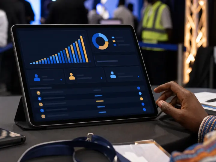 A live attendance dashboard on a tablet