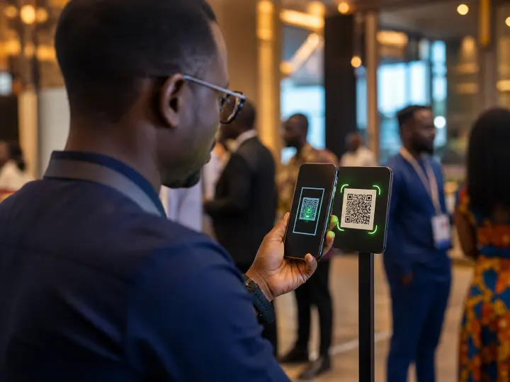 An attendee scanning an event QR code